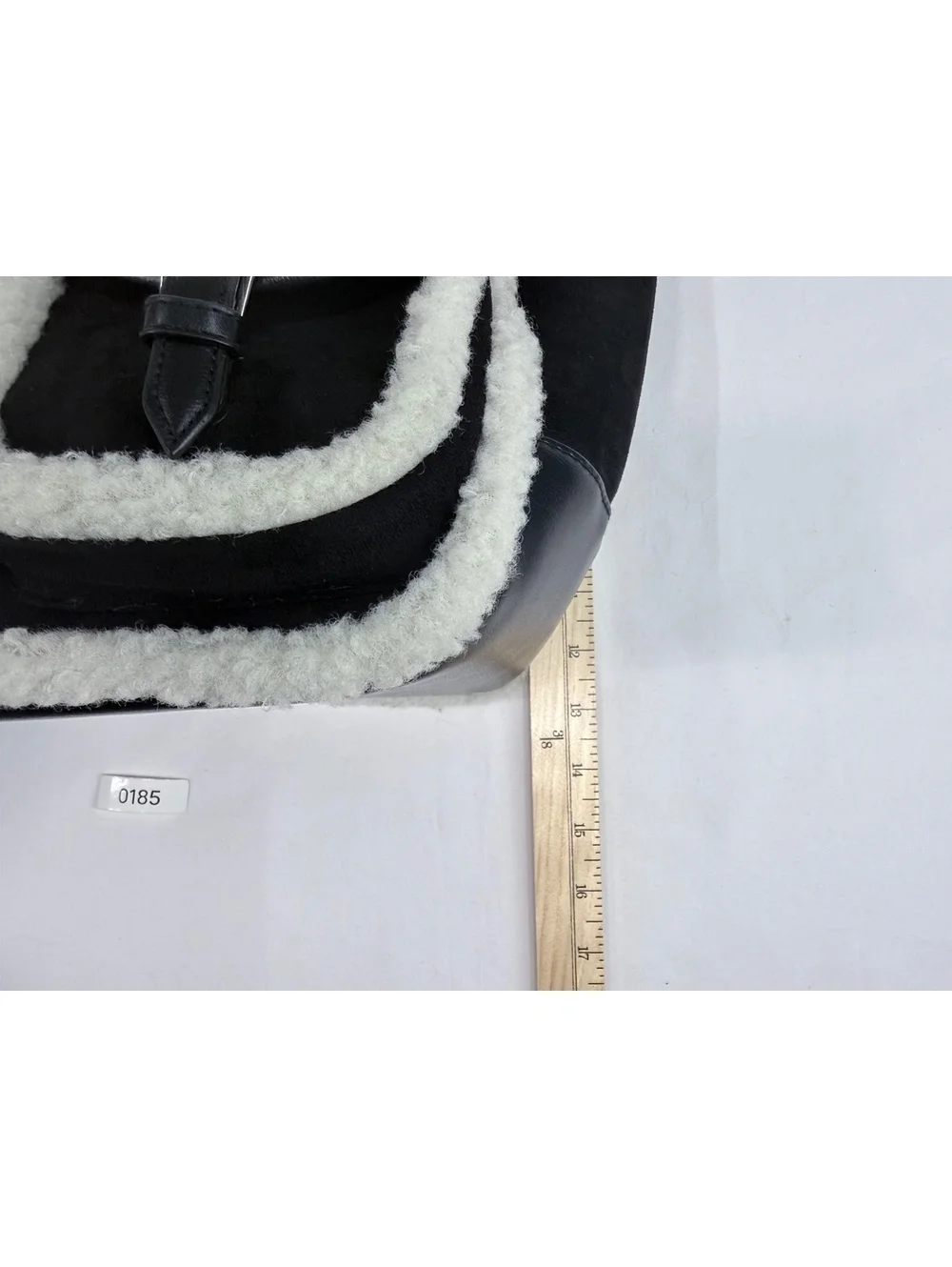 Bearpaw Black and White Sherpa Faux Leather Backpack